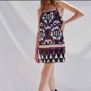 Free people sequin mini dress size XS